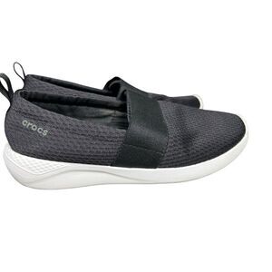 CROCS Lite Ride Black Slip-on Stretch Breathable Walking Shoe Women's Size 8